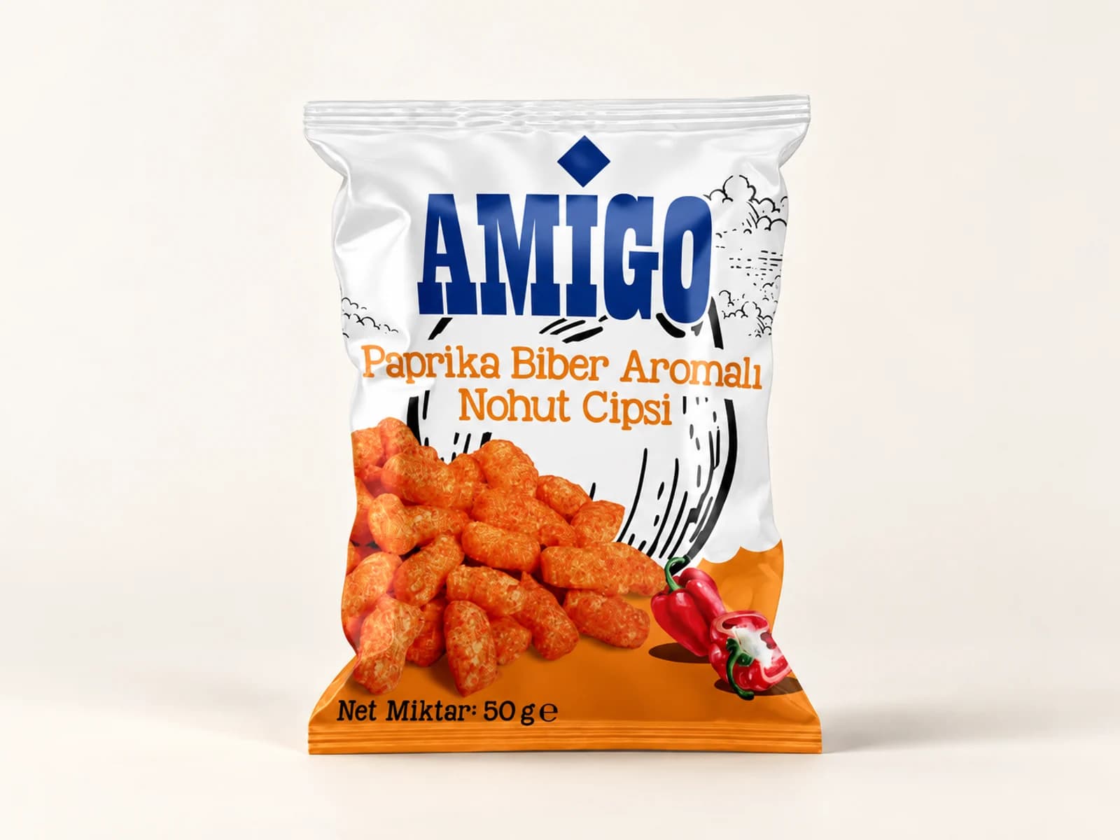 Amigo Kichererbsenchips mit Paprikageschmack – 50 g