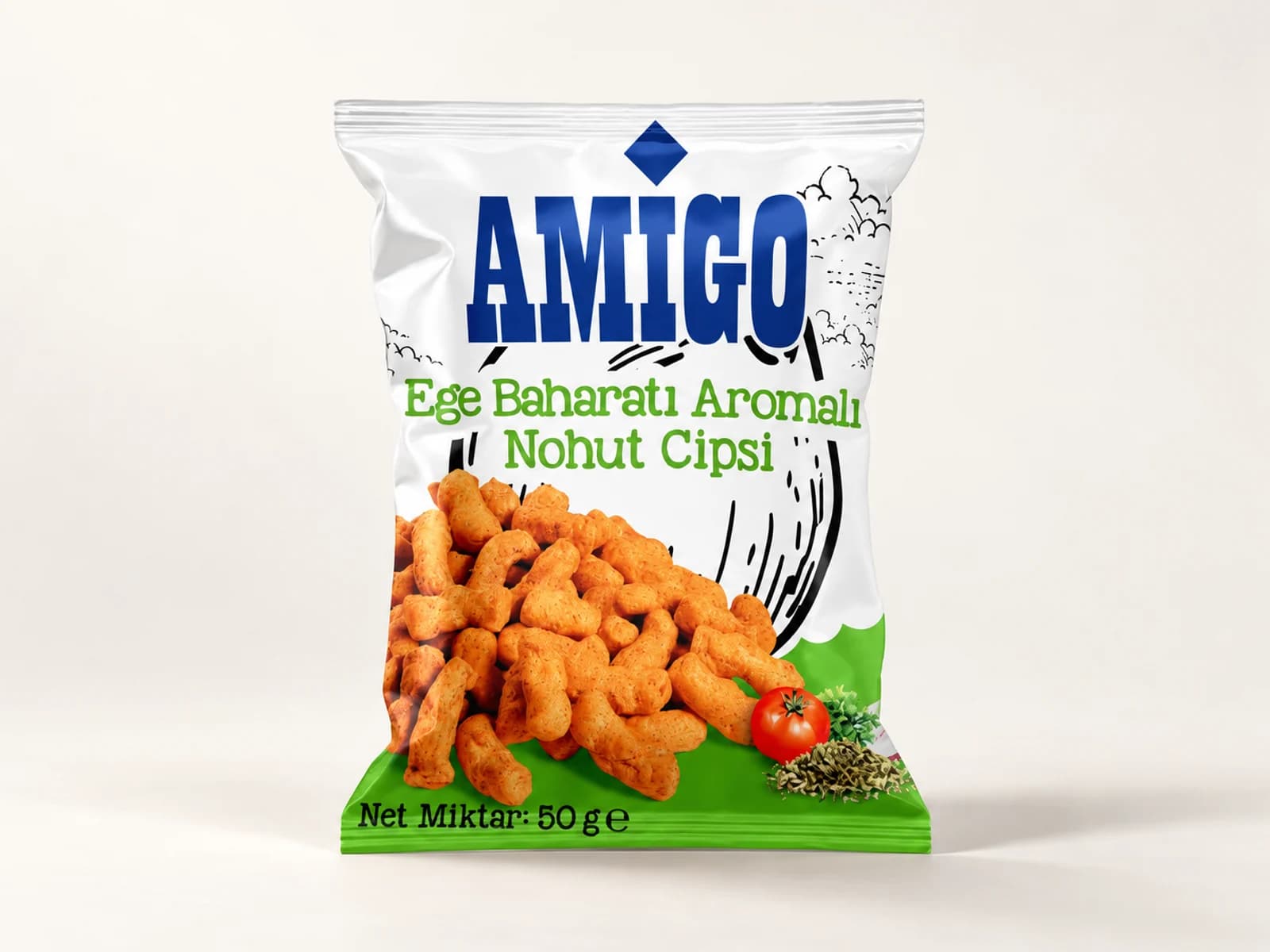 Amigo Kichererbsenchips mit Ägäis-Kräutergeschmack – 50 g