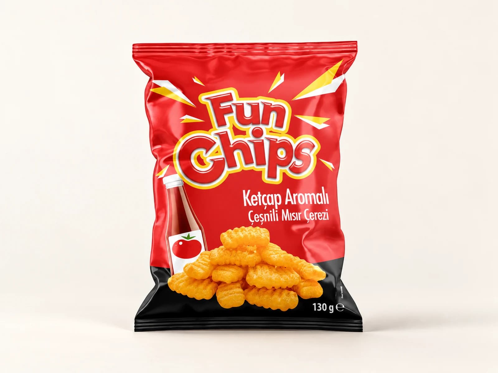 Funchips Ketchup Flavour Corn Snack – 130 g